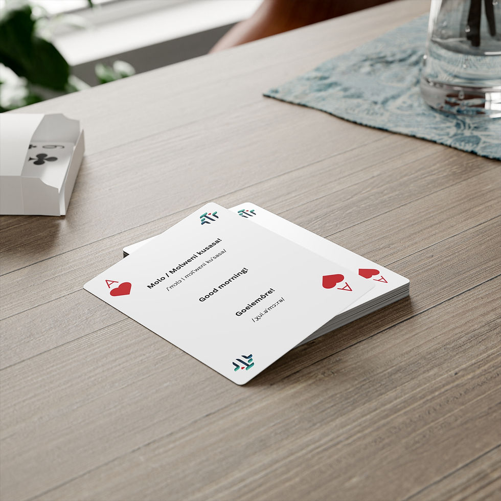 Thumbnail: Talkalotta Playing Cards: SOUTH AFRICA (isiXhosa, English, Afrikaans)