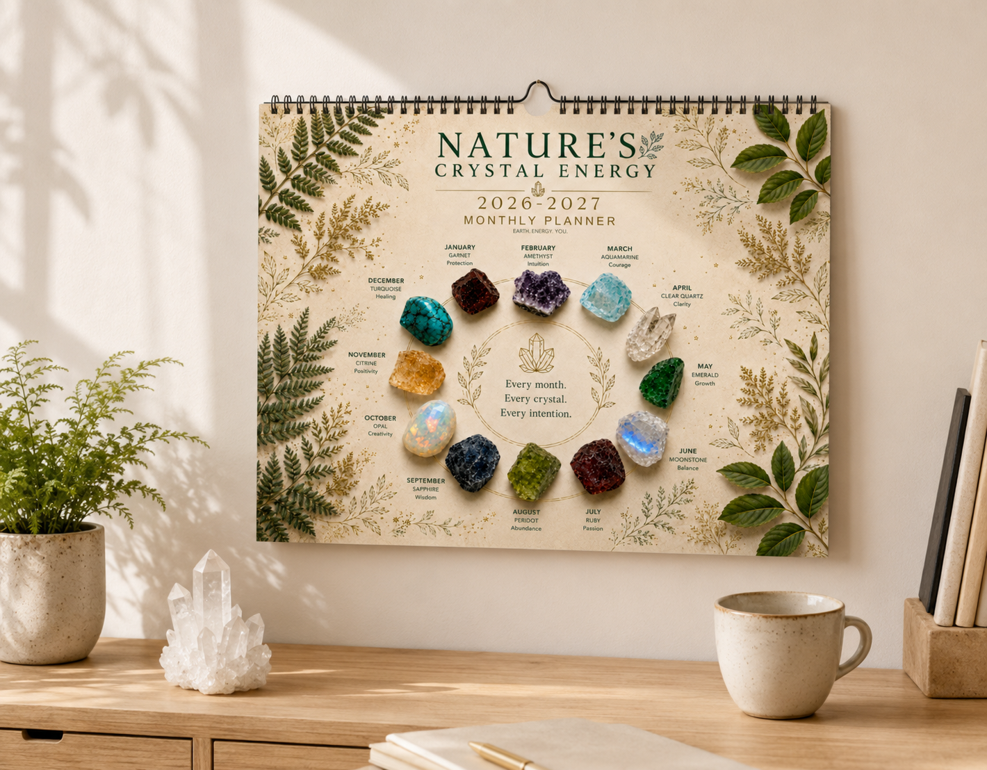 Natures Crystal Energy 6 Month Calendar 2026