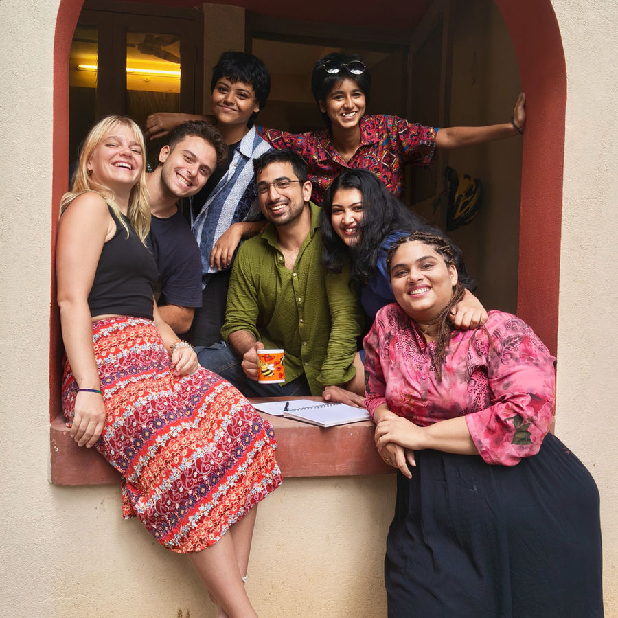 Residents in the archway at Jungli