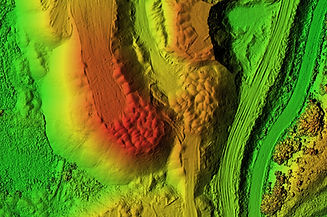 Digital elevation model  of a mine. GIS product made after proccesing aerial pictures take