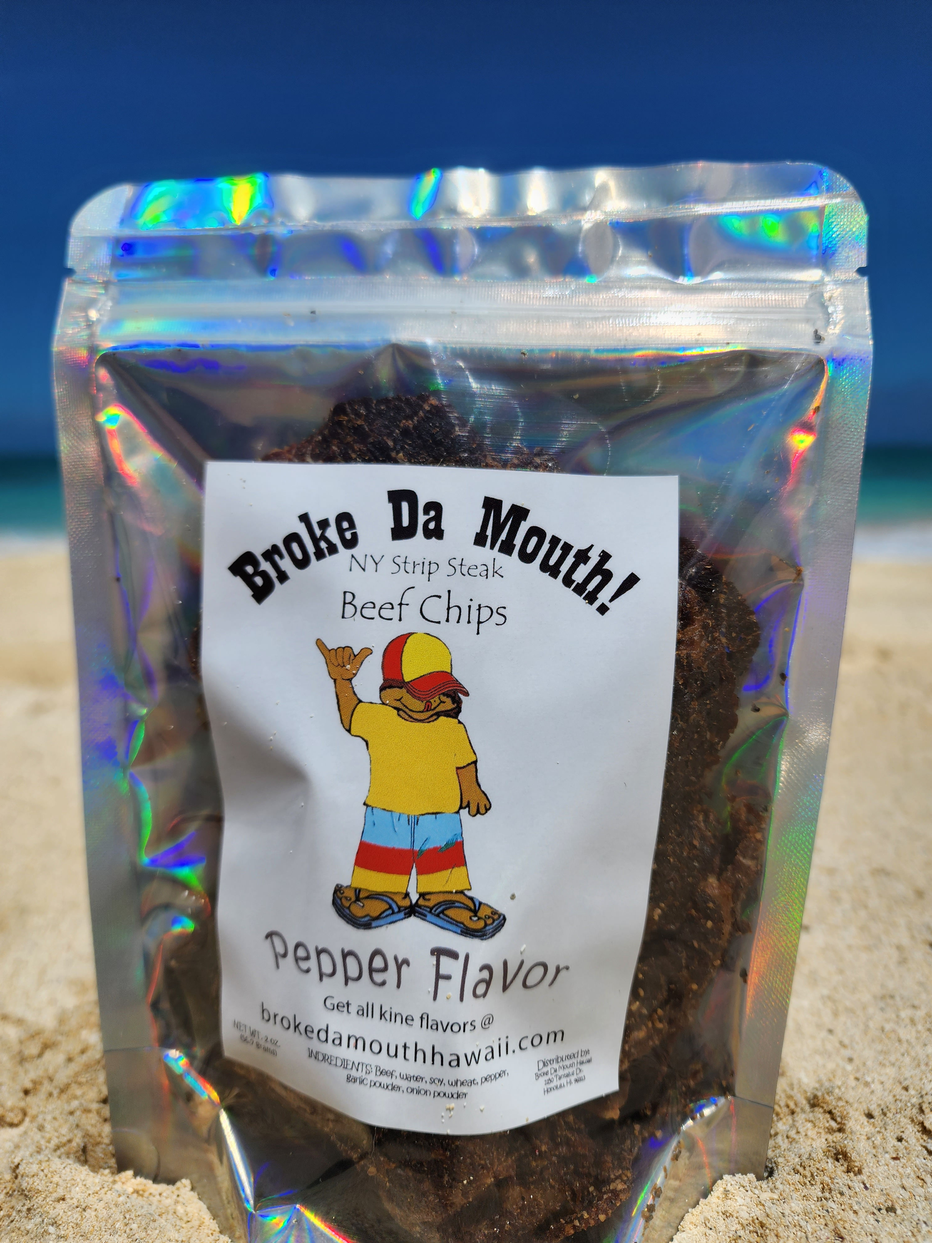 Broke Da Mouth Pepper Flavor Beef Jerky Chips (2 oz.)