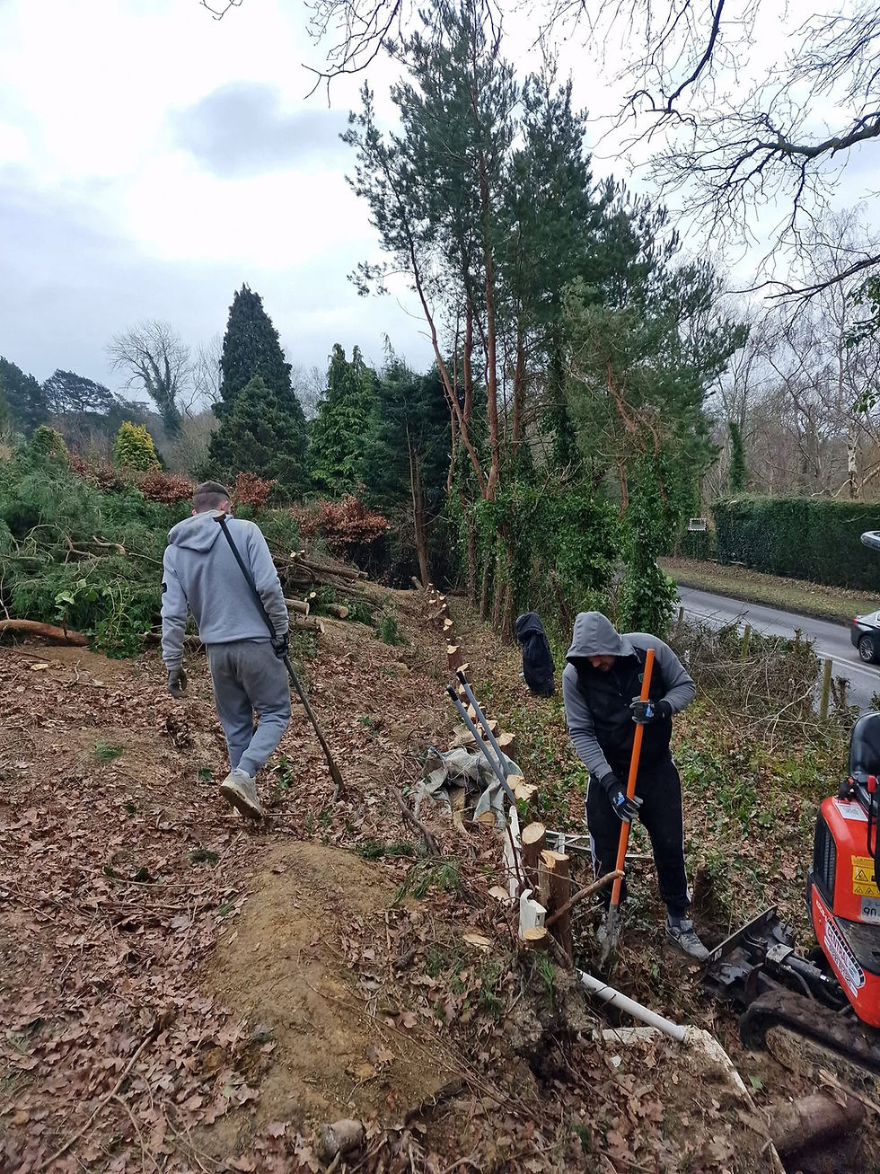 2 members of the transformers team undertaking groundwork for a project