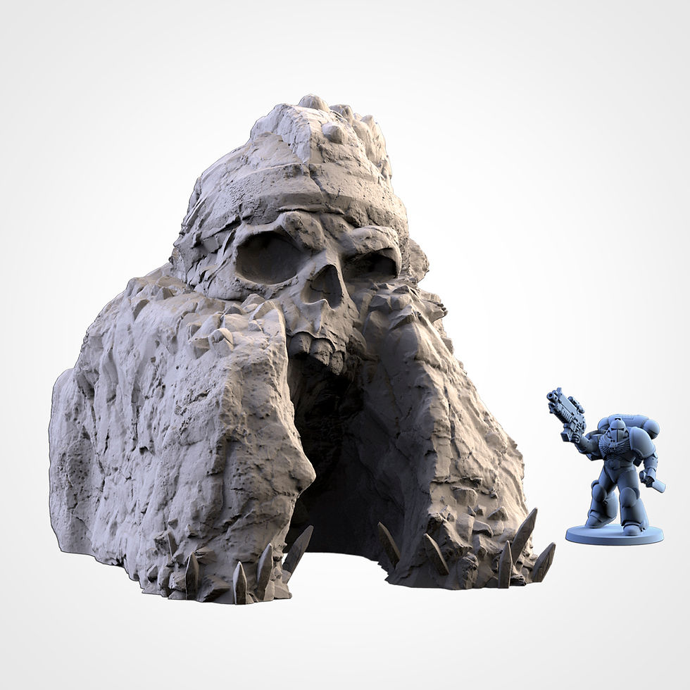 Thumbnail: “Close-up of Cursed Ground terrain showing intricate skull head rock with gnarled roots and weathered textures.”