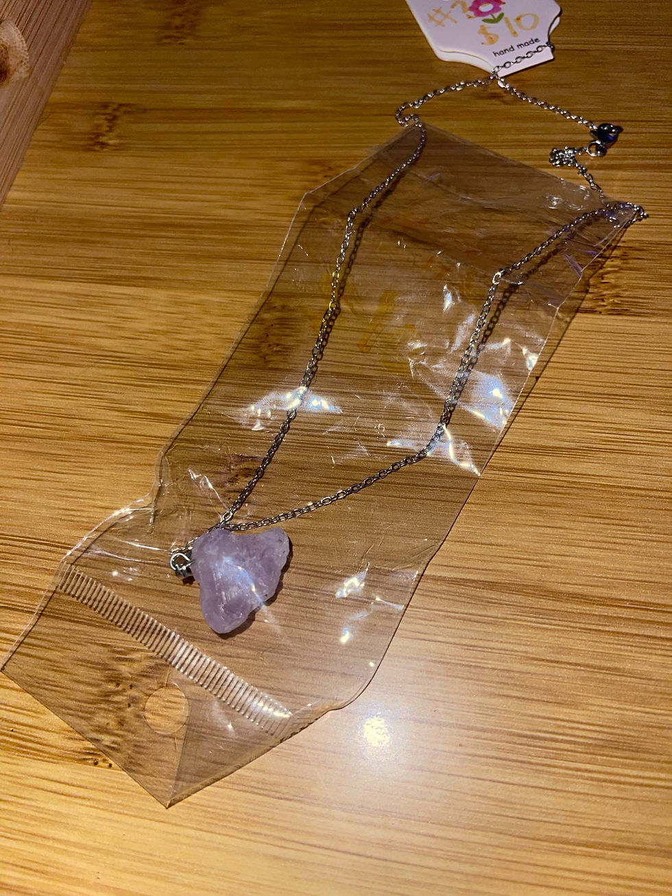 Raw amethyst necklace