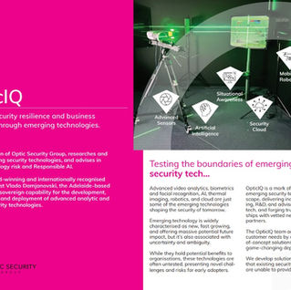 Optic Security Group's AI capability featured in just-launched OpticIQ brochure