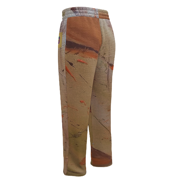 Leaf Wide Leg Joggers, exclusive print from Valinda's original oil-painting composition_ed