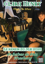 Affiche soirée blues avec Clara Henry — samedi 30 mai 2026, Bateau du Rhin, Strasbourg