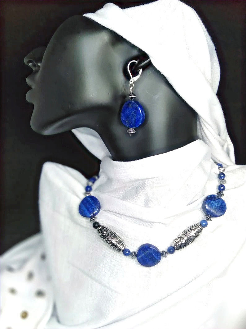 Colbalt Lapis Necklace Set