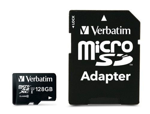 VERBATIM 128GB MEMORY CARD WITH ADAP
