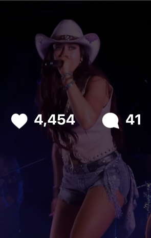 Singer performing onstage; 4,454 likes, 41 comments