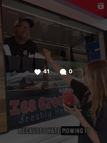 Ice cream truck worker handing customer freshly made ice cream. 41 likes, 0 comments.