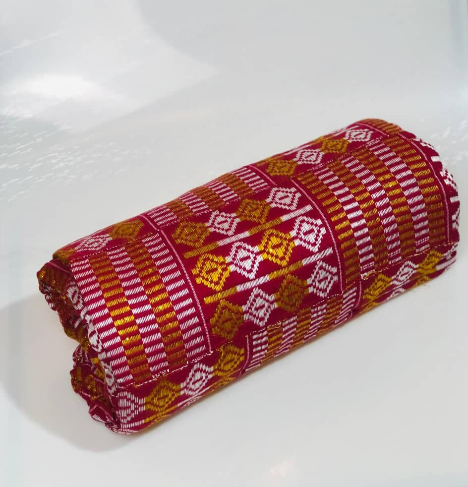 Men kente Cloth/ Fabric - Wine