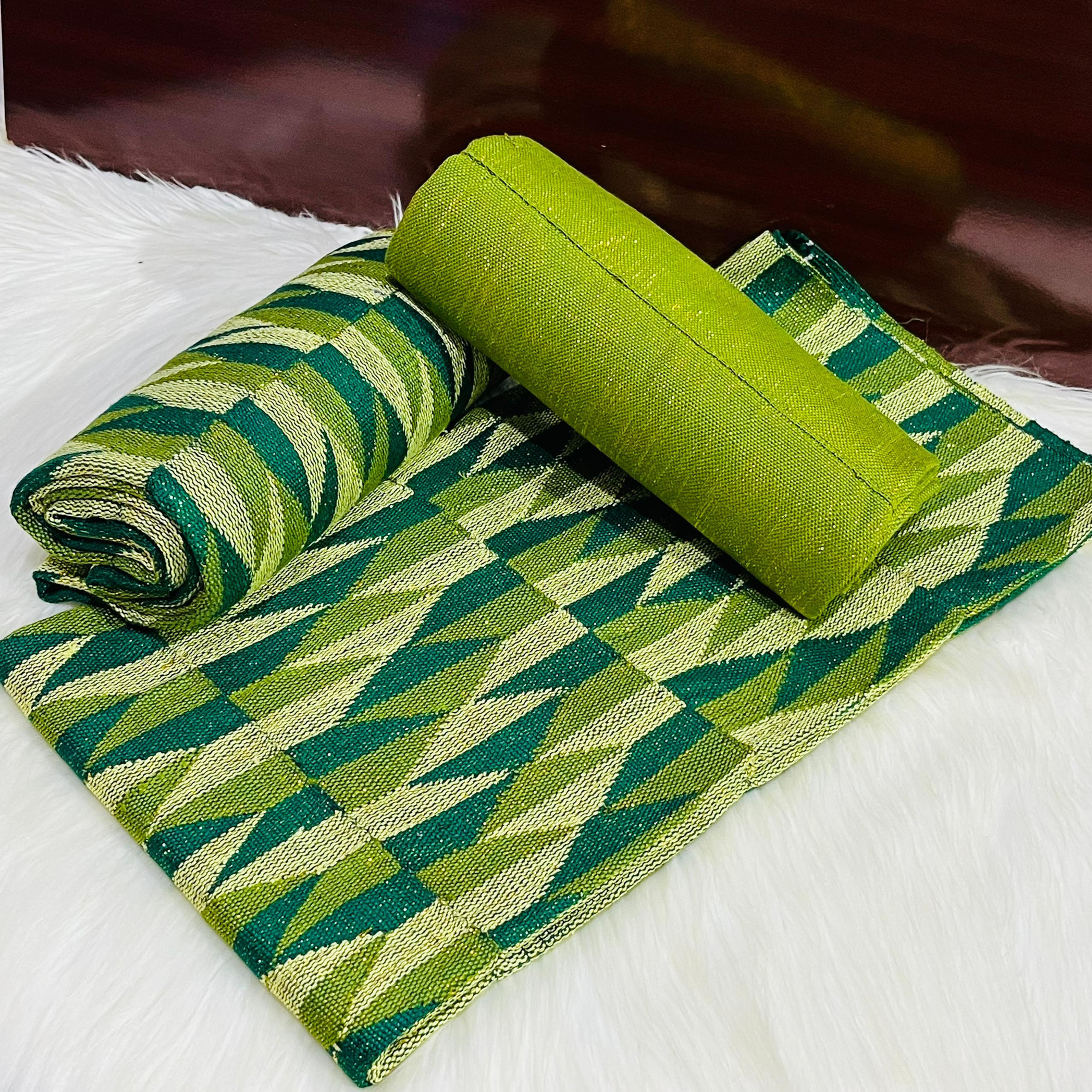 6 Yards Green Women Kente Fabric