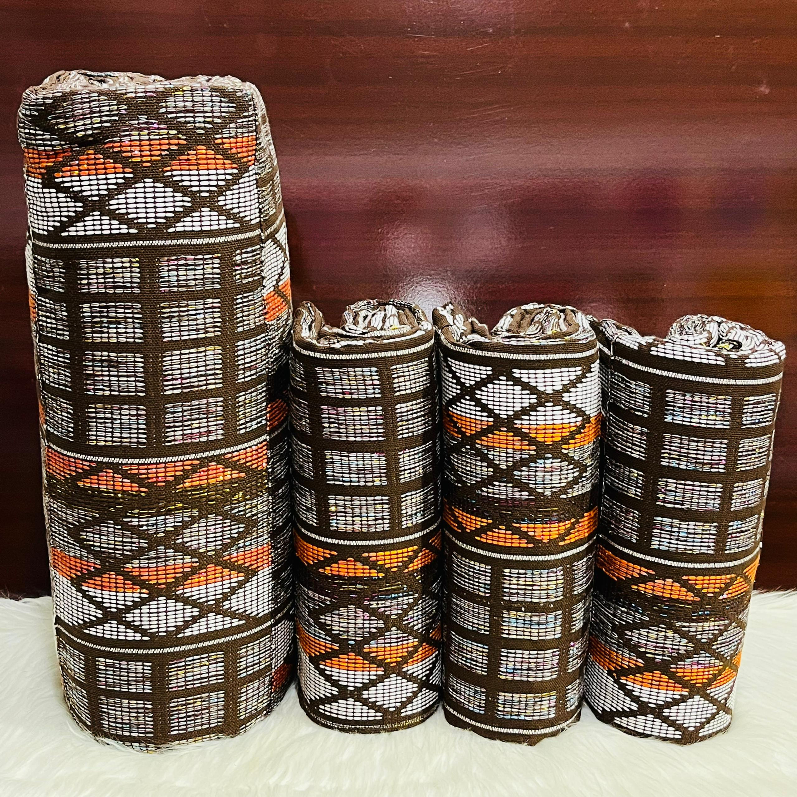 Man And Woman kente -Coffee Brown