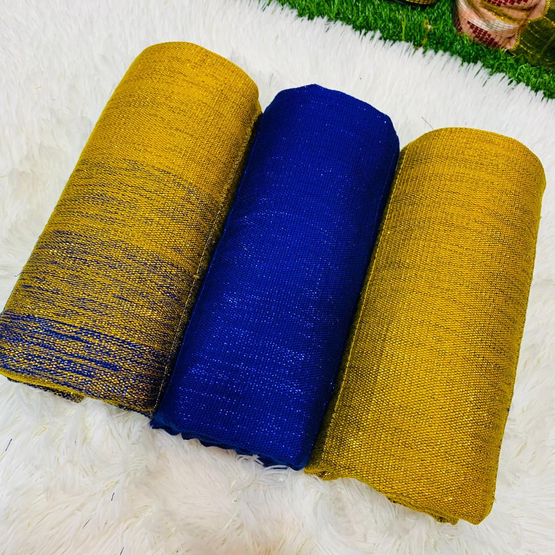 6 Yards Royal Blue And Gold Ombre kente Fabric - Women