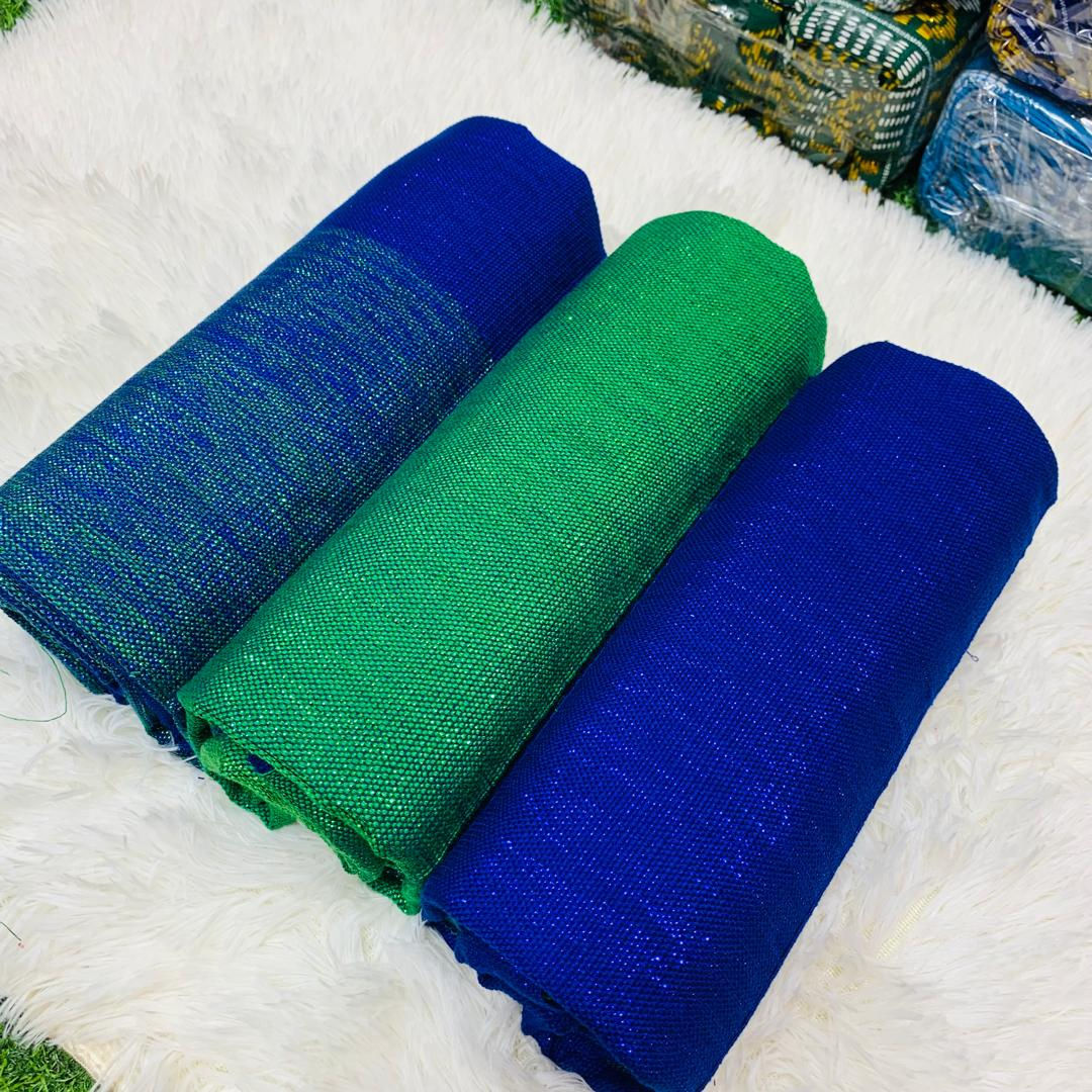 6 Yards Hot Blue And Green Ombre kente Fabric - Women