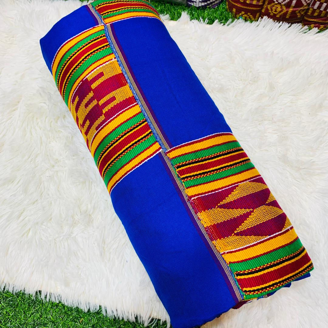 Men kente Cloth/ Fabric - Blue Multicolor