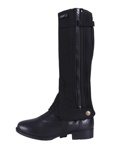 AK Jupiter Mini-Chaps D'Équitation En Daim Véritable - Fermeture Éclair Latérale Et Panneaux Extensibles - Confort Optimal Pour Cavaliers