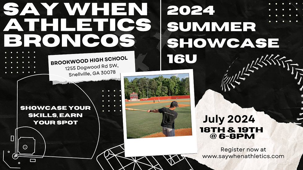 16U Say When Athletics 2-Day Summer Showcase: July 18th & 19th