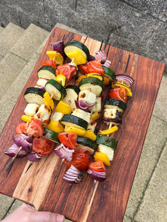 Halloumi & Vegetable BBQ Skewers, fresh off the grill
