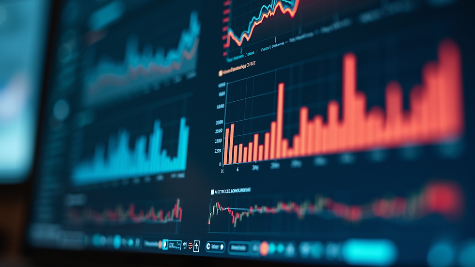 Close-up view of a computer screen displaying analytical data