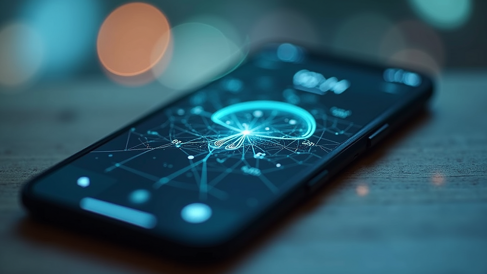 Close-up view of a smartphone displaying an AI-powered app interface