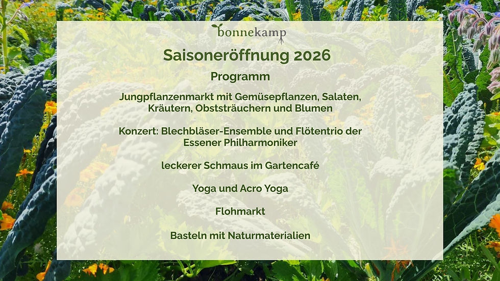 Saisoneröffnung mit Jungpflanzenmarkt