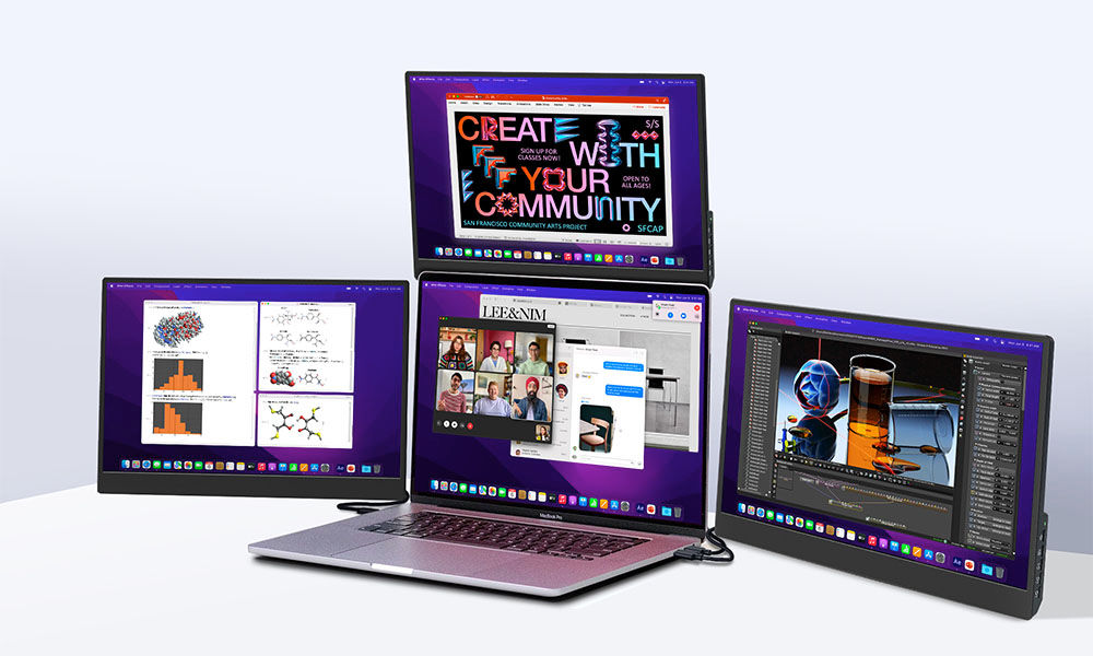 Gechic M161H 16.1"1080P Portable Monitor Rear Port, HDMI USB-C ,Travel Monitor