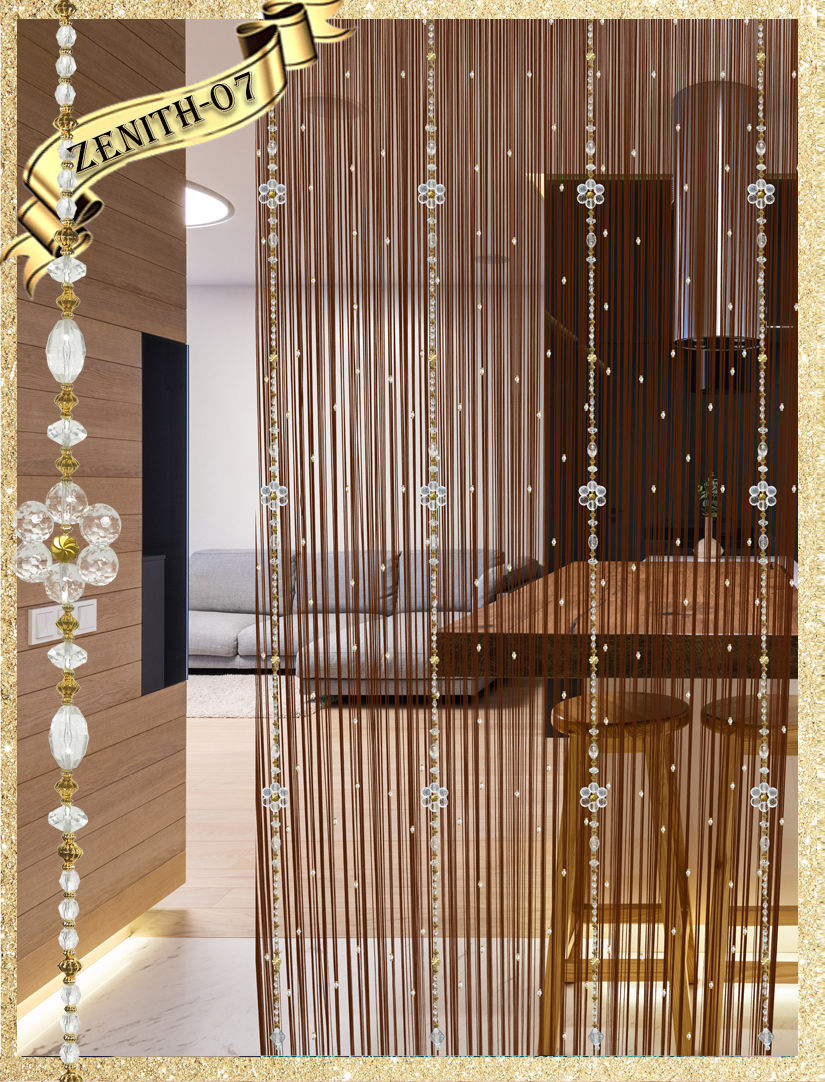Thumbnail: ZENITH-07 CRYSTAL GOLD beaded Fancy String Curtain