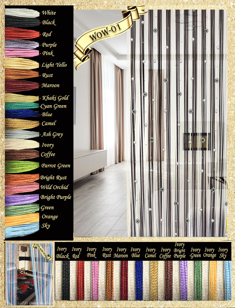 Thumbnail: WOW-01 SILVER ANTIQUE ORNAMENTAL BEADED STRING CURTAIN