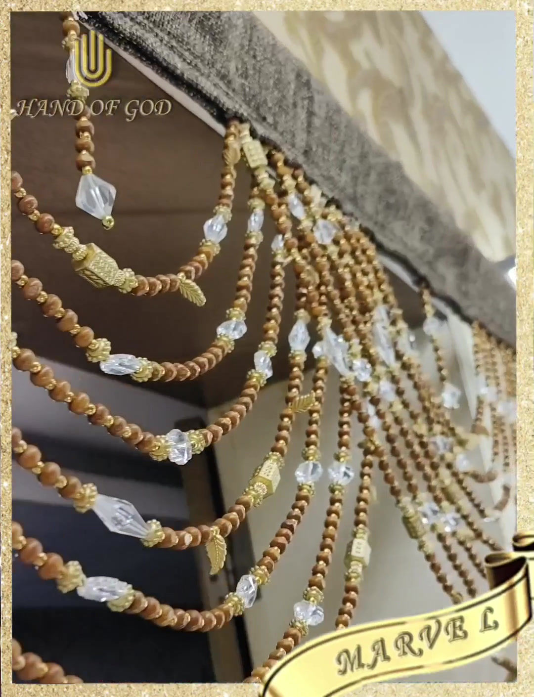 MARVEL-905 Wooden Crystal Beaded Valance for DOOR