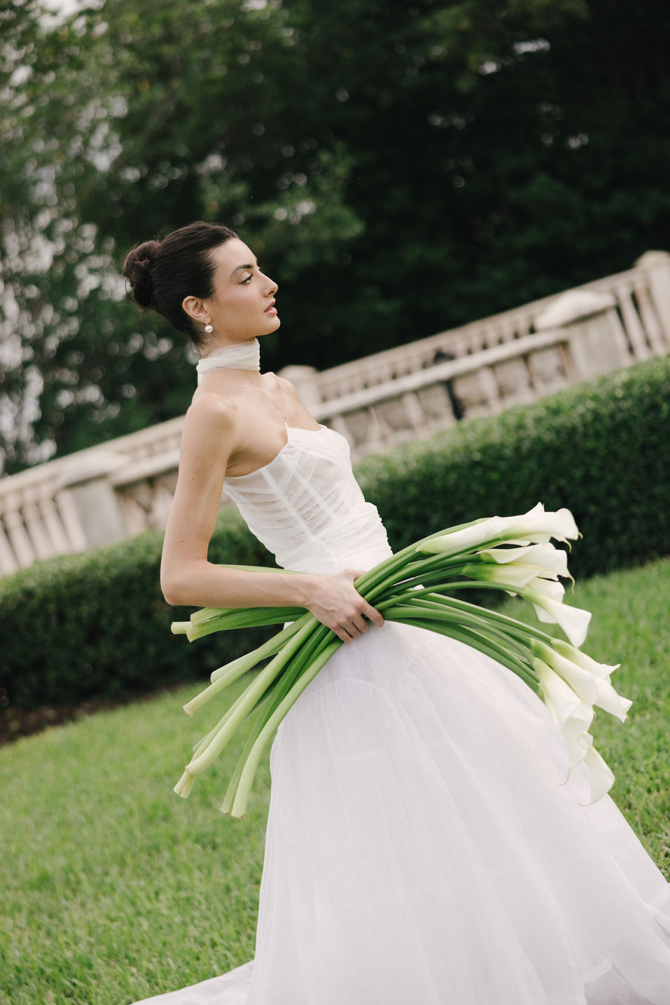 organza corset wrap bridal top