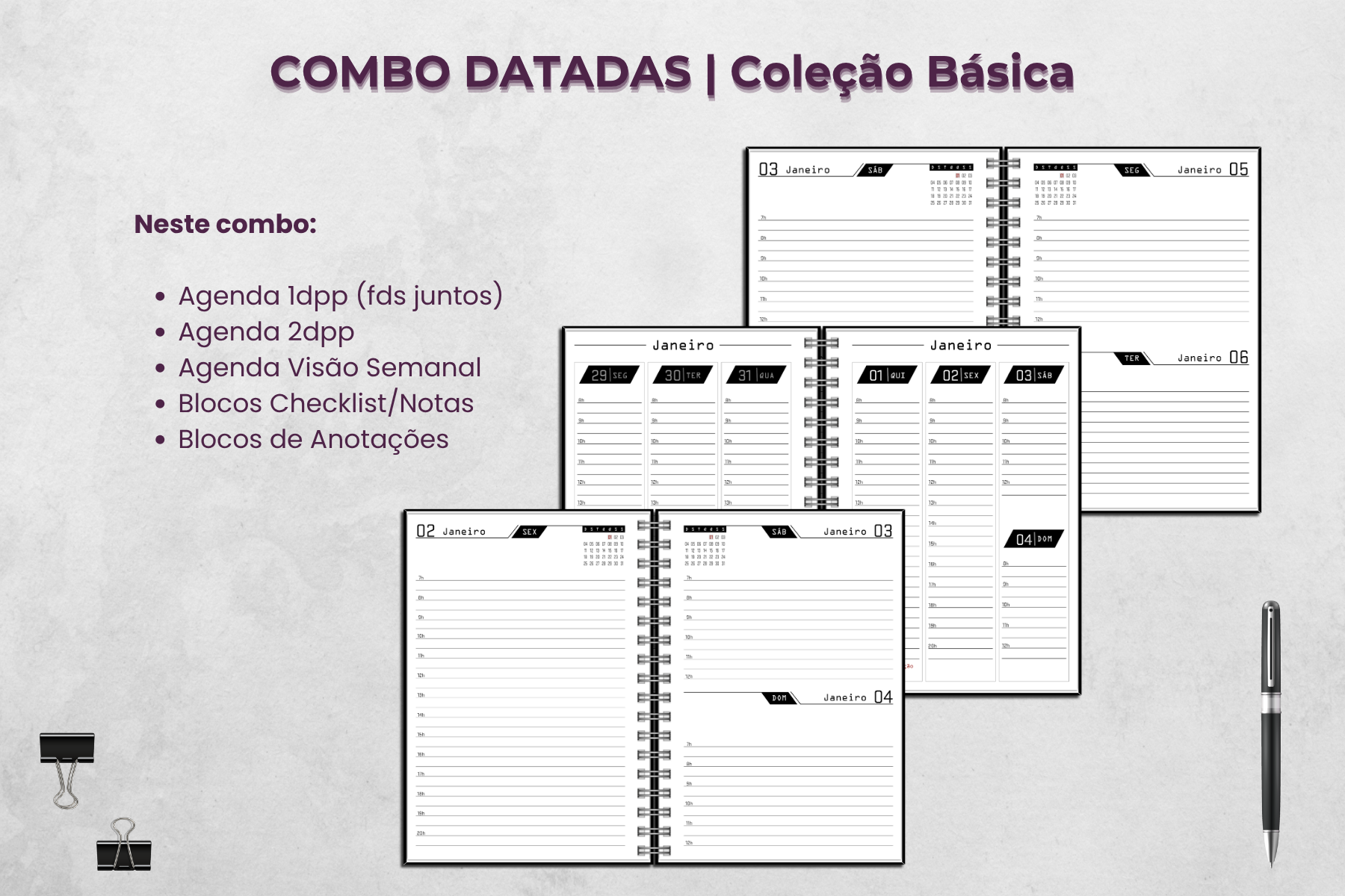 Combo - Coleção Básica | Agendas Datadas