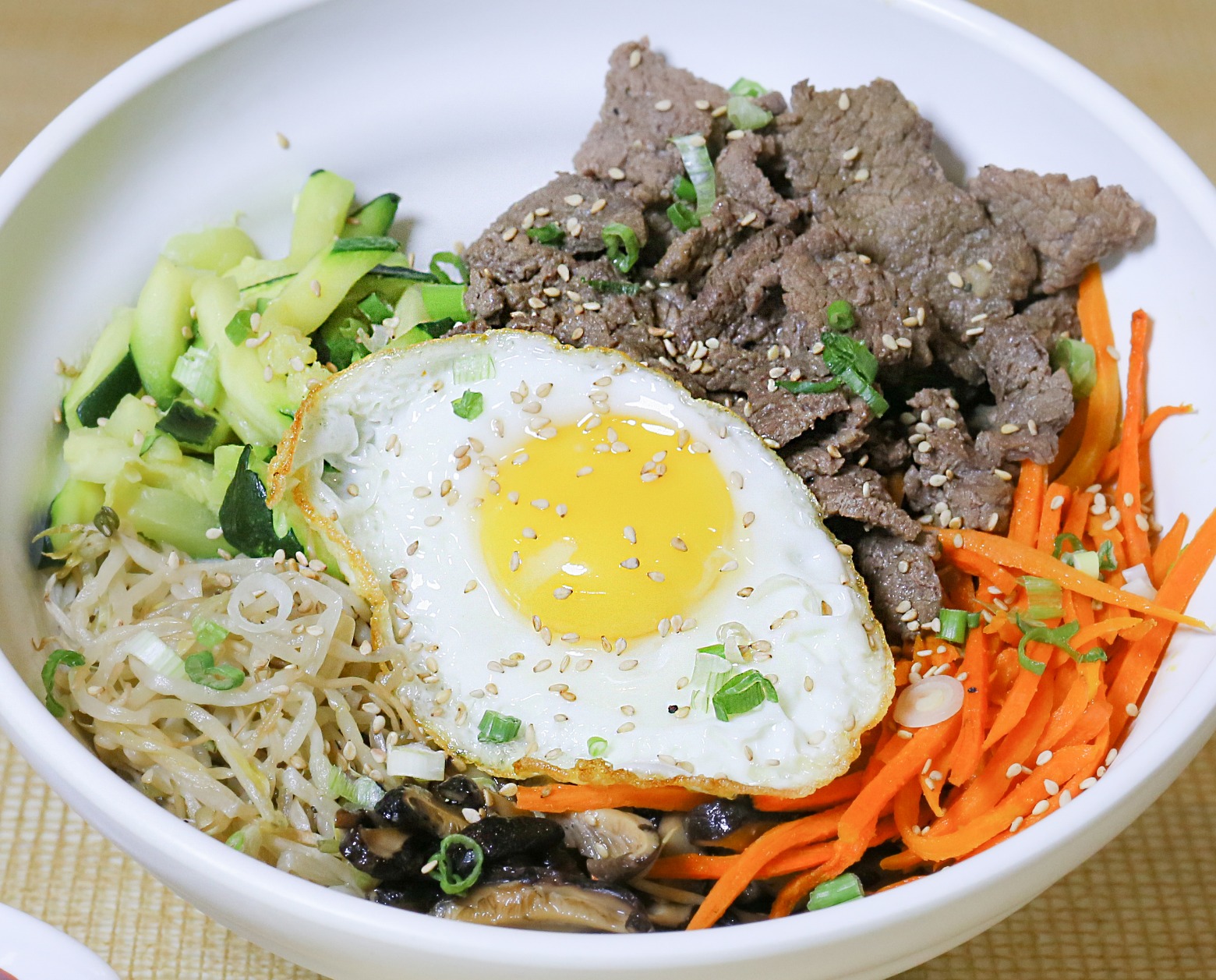 Bibimbap - Beef with Sunny-Side-Up Egg (Korean Entree)