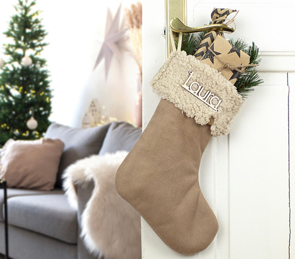 Nikolaus / Weihnachtsstiefel Braun-Teddy