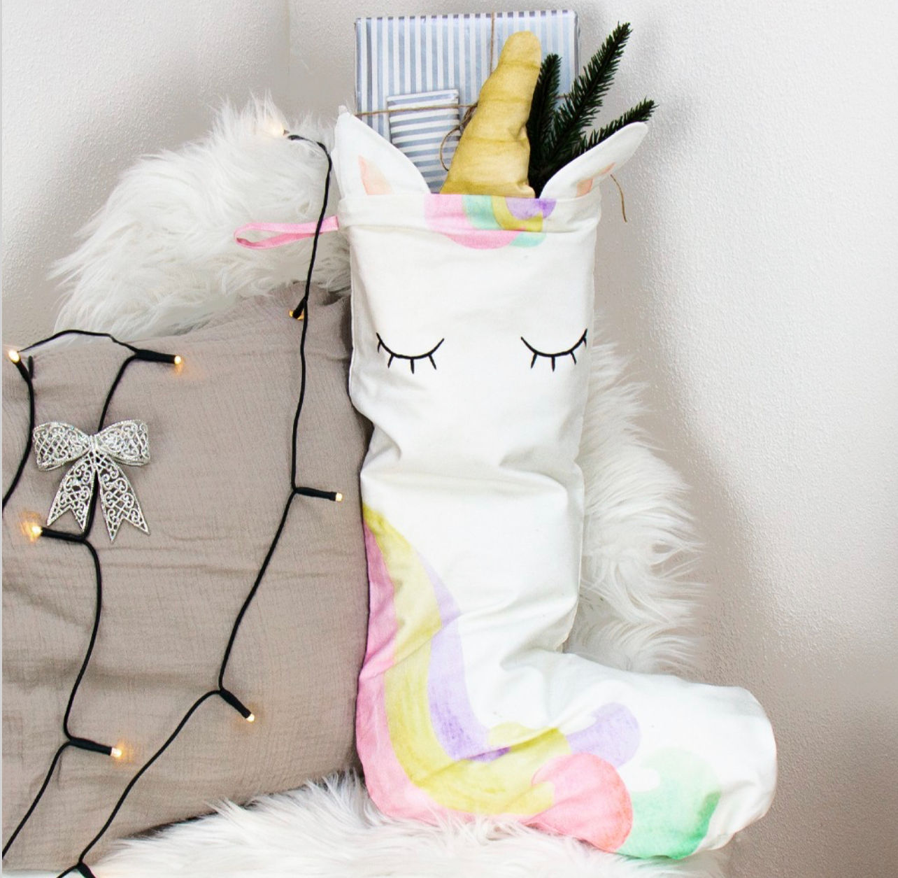 Nikolaus / Weihnachtsstiefel XXL Einhorn