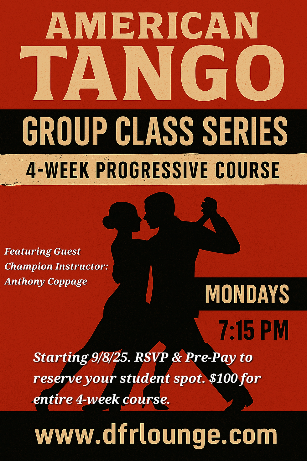 Learn to Tango! 4-Week Workshop Package! RSVP & Pre-Pay