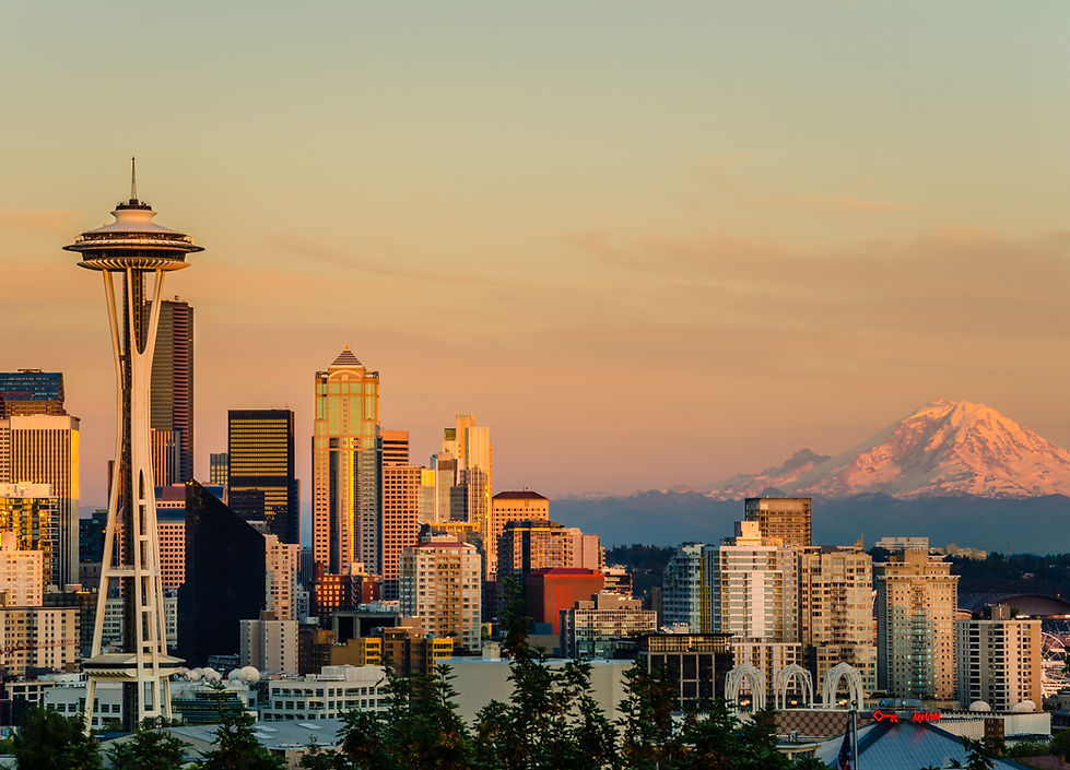 Seattle Washington and Mount Rainer in background