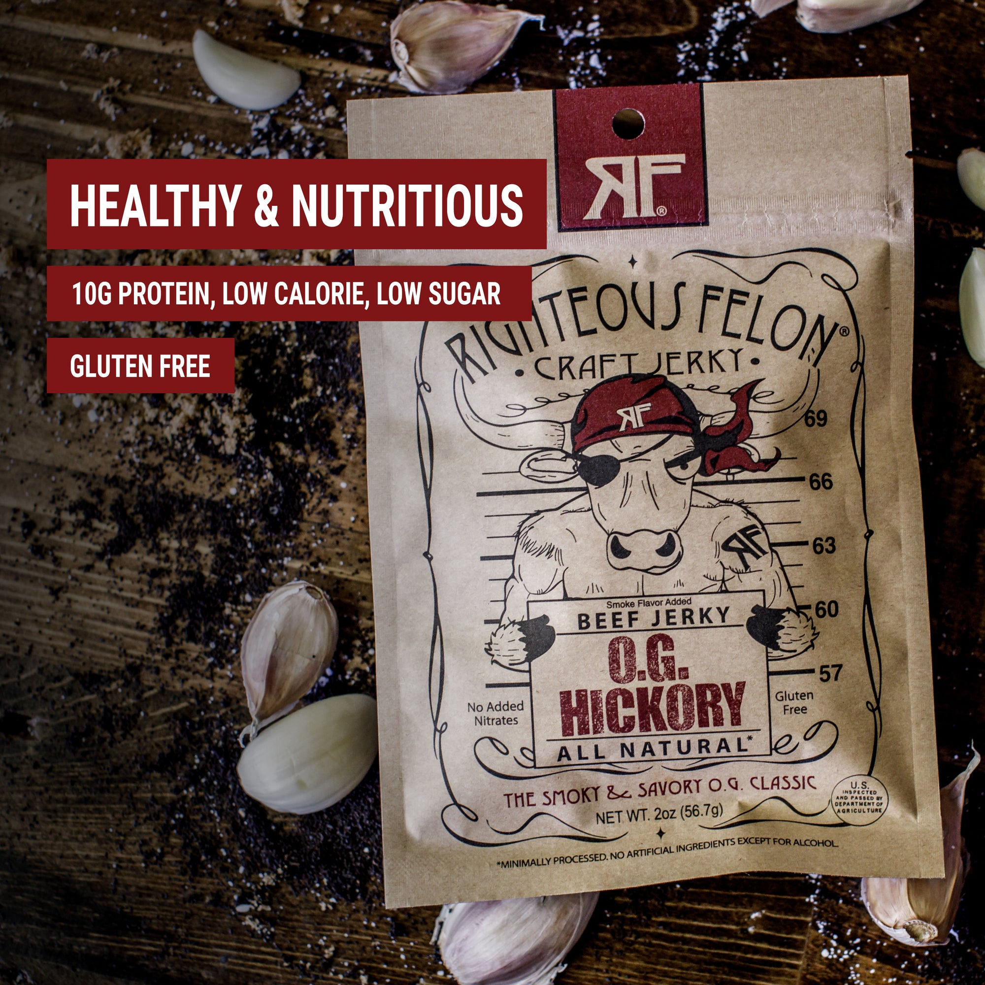Righteous Felon Craft Jerky O.G. HICKORY BEEF JERKY