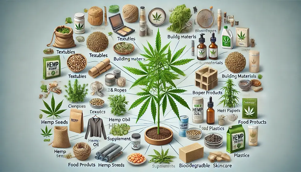 Variety uses of hemp chart