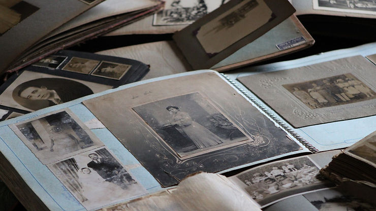 Old Photo album of black and white photos