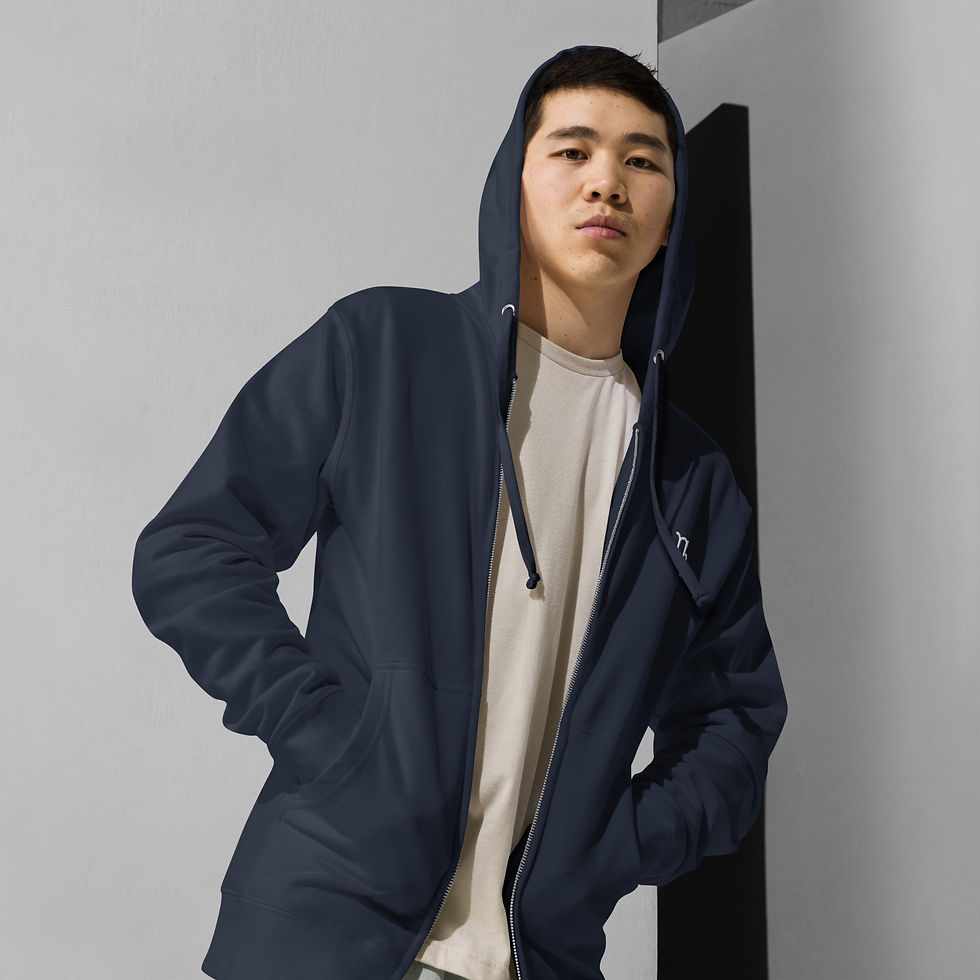 Thumbnail: VIRGO Unisex fleece zip up hoodie