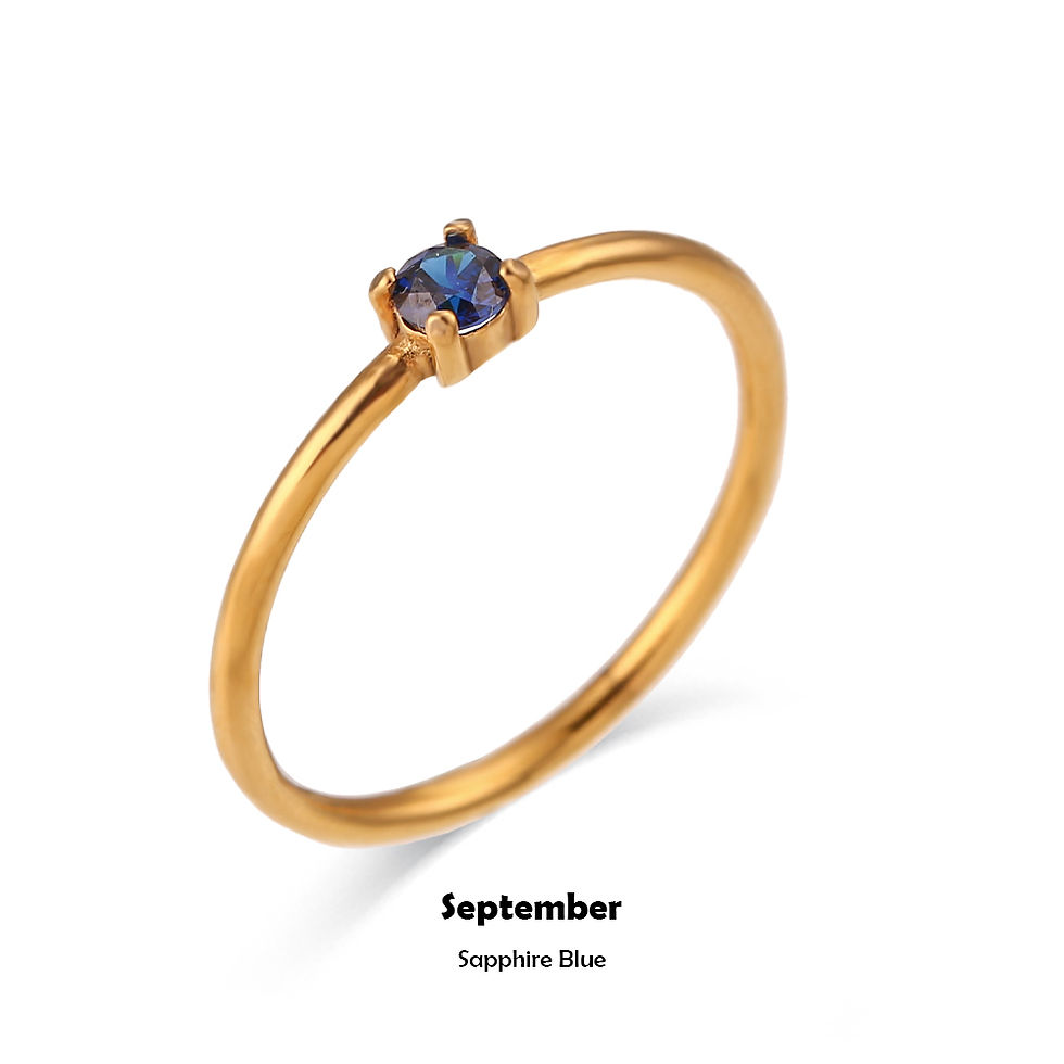 Thumbnail: E.B.belle 12 Months Constellation CZ Birthstone Rings For Woman Gold Plated Stai