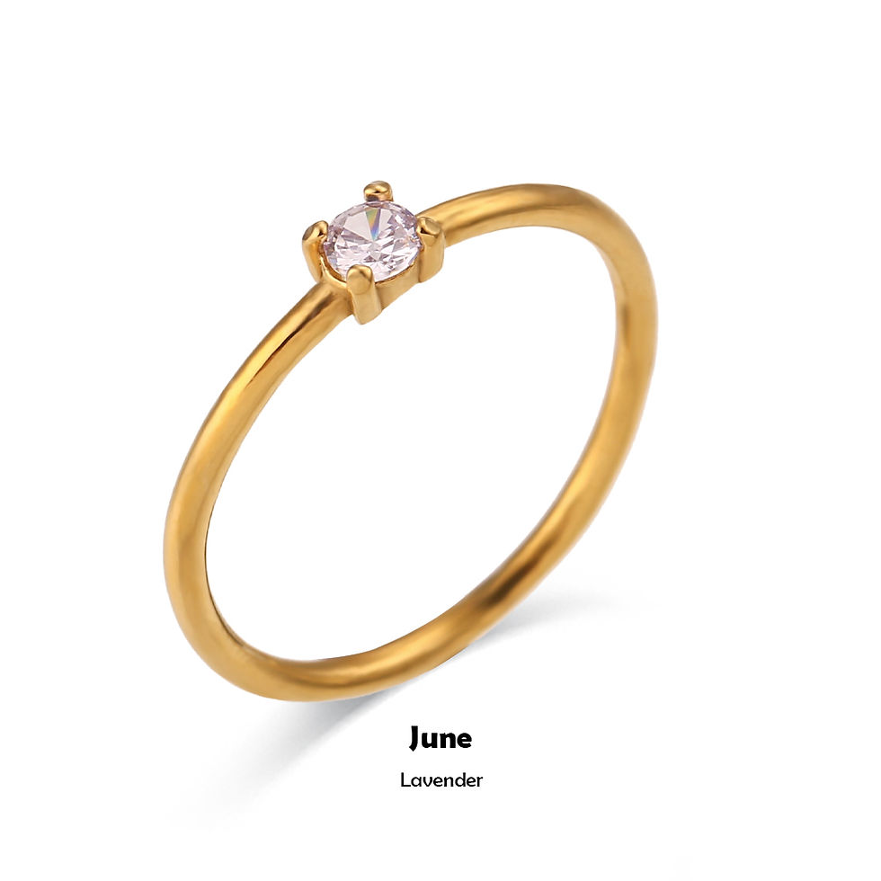 Thumbnail: E.B.belle 12 Months Constellation CZ Birthstone Rings For Woman Gold Plated Stai