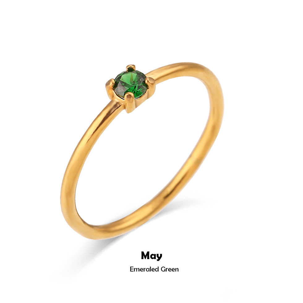 Thumbnail: E.B.belle 12 Months Constellation CZ Birthstone Rings For Woman Gold Plated Stai