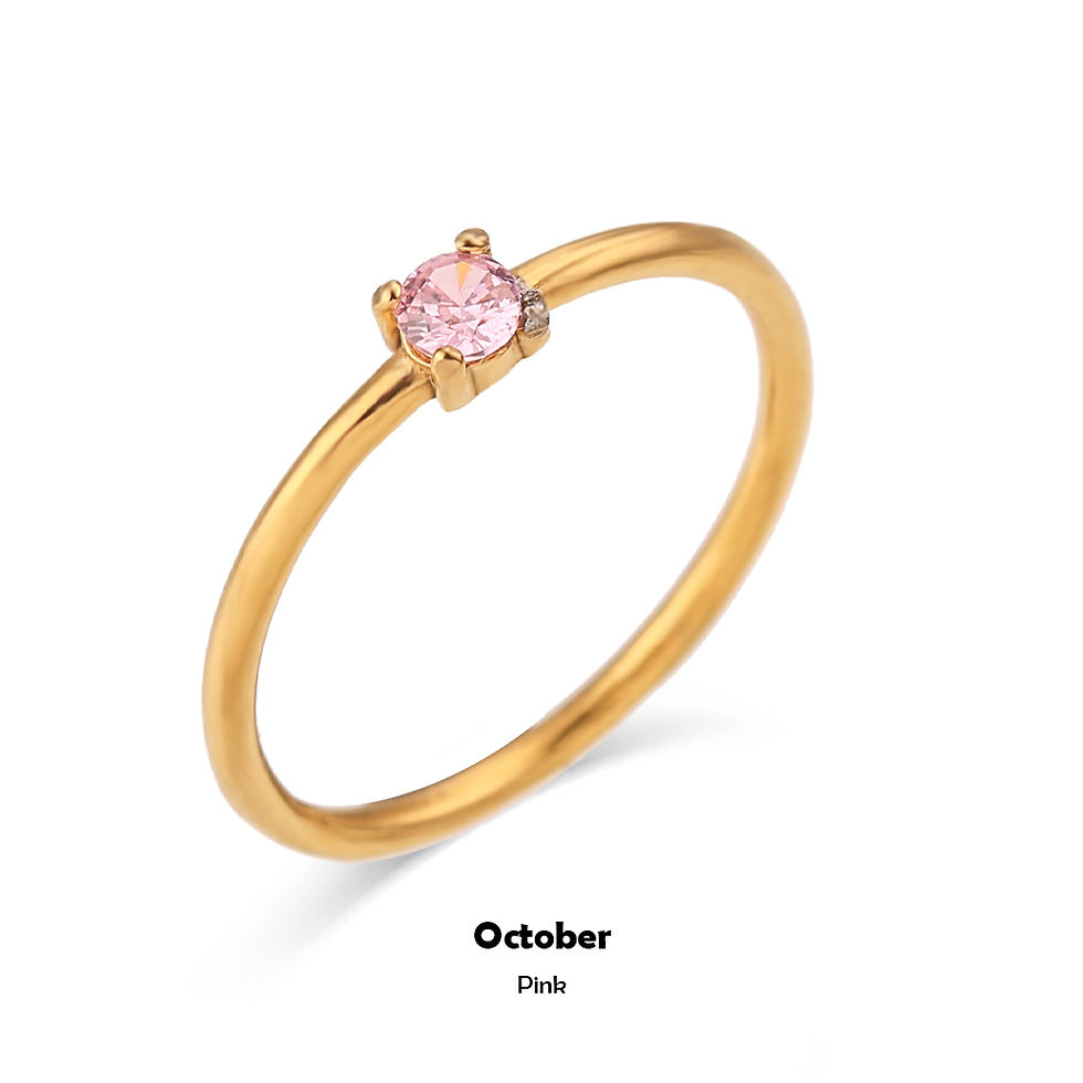Thumbnail: E.B.belle 12 Months Constellation CZ Birthstone Rings For Woman Gold Plated Stai