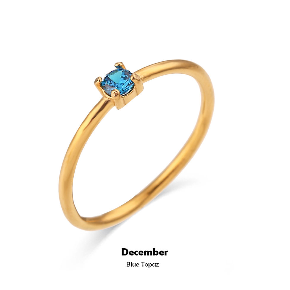 Thumbnail: E.B.belle 12 Months Constellation CZ Birthstone Rings For Woman Gold Plated Stai