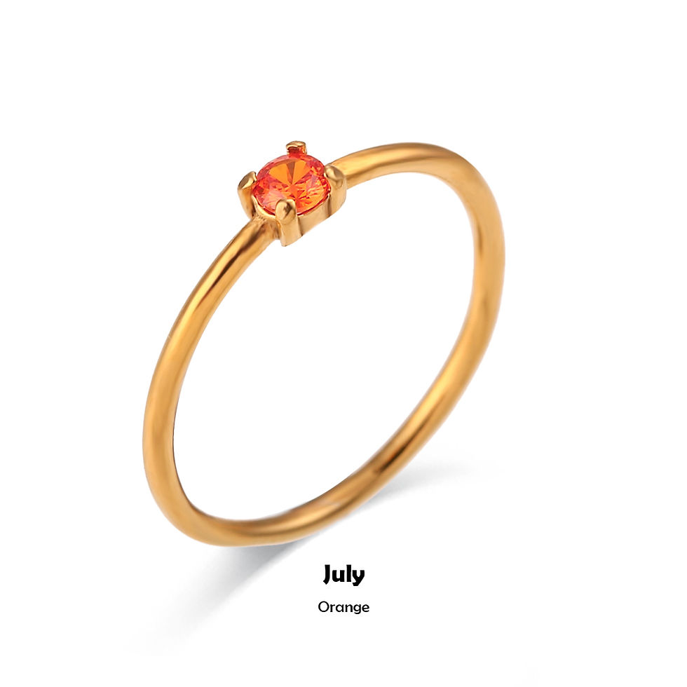 Thumbnail: E.B.belle 12 Months Constellation CZ Birthstone Rings For Woman Gold Plated Stai
