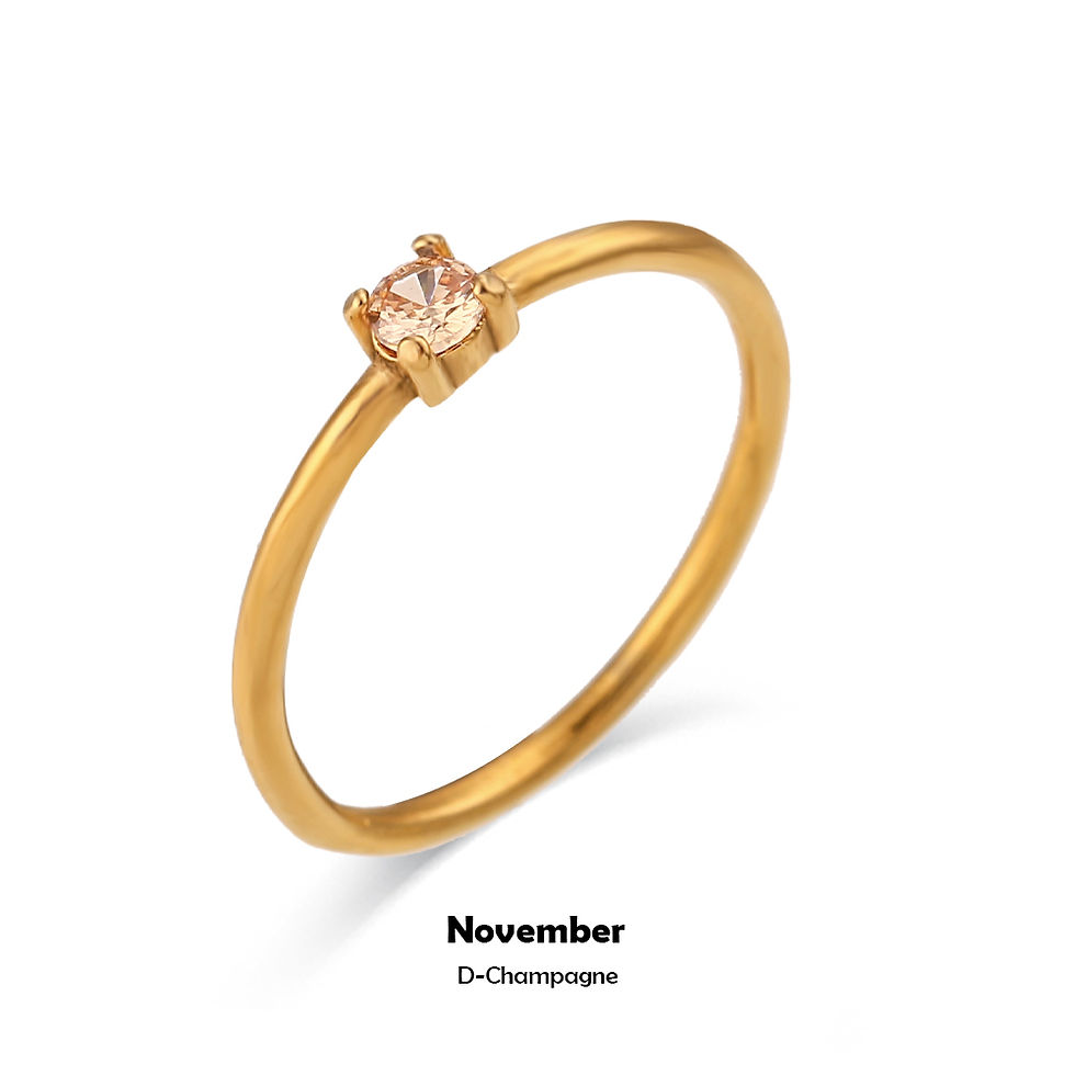 Thumbnail: E.B.belle 12 Months Constellation CZ Birthstone Rings For Woman Gold Plated Stai
