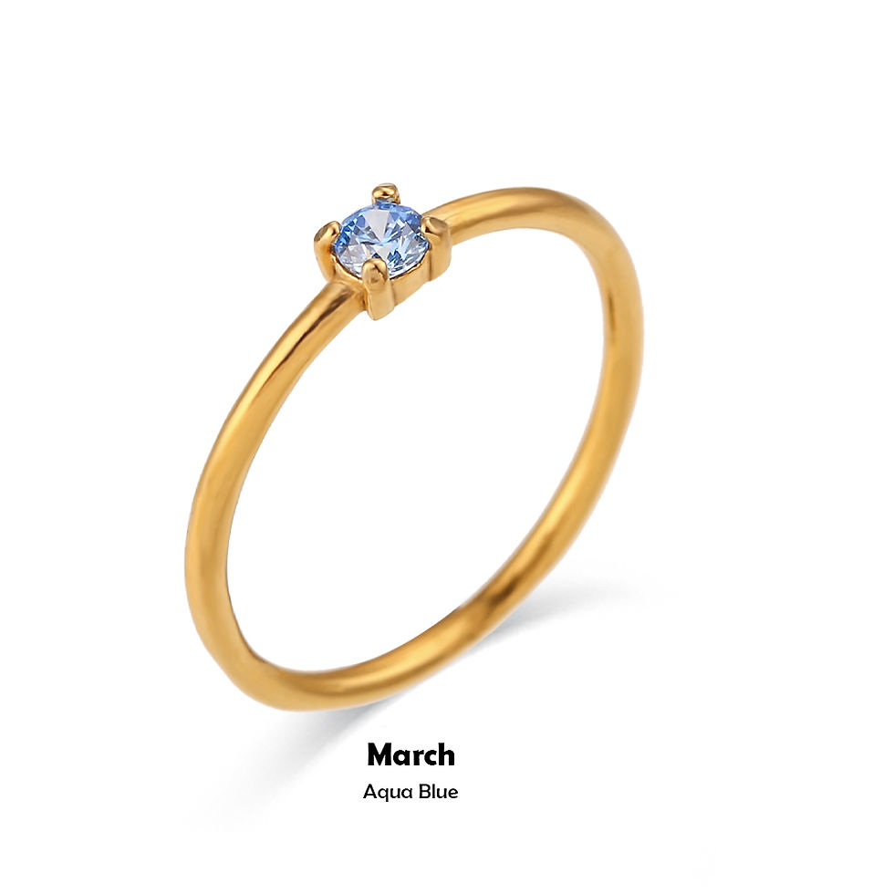 Thumbnail: E.B.belle 12 Months Constellation CZ Birthstone Rings For Woman Gold Plated Stai